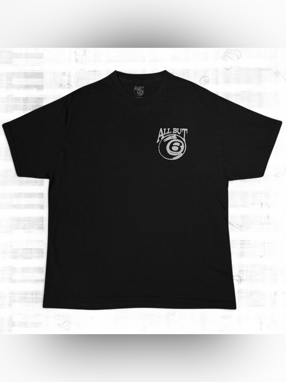 All but 6 black tee